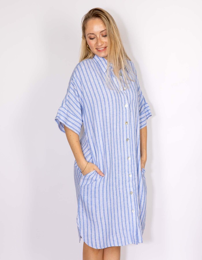 Freequent midi kleed navy