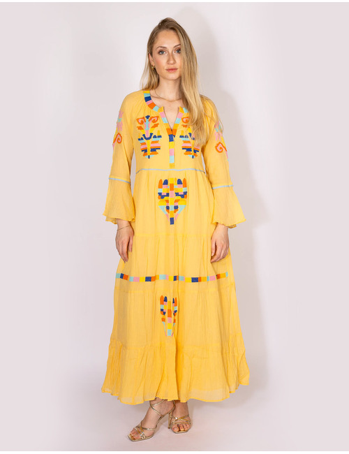 Rene Derhy kleed geel