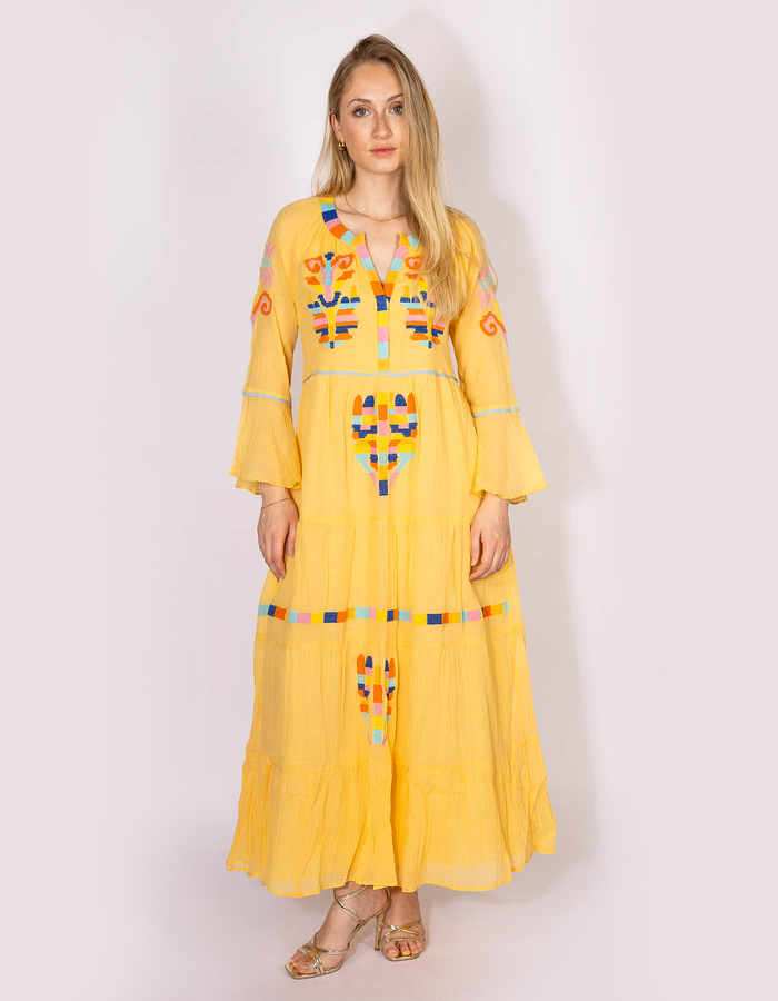 Rene Derhy kleed geel