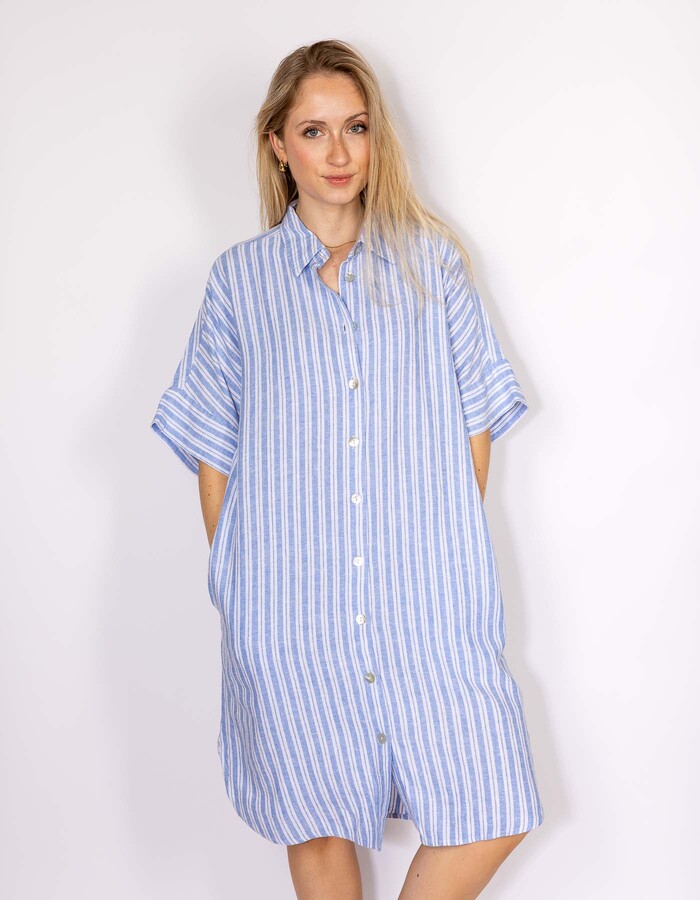 Freequent midi kleed navy