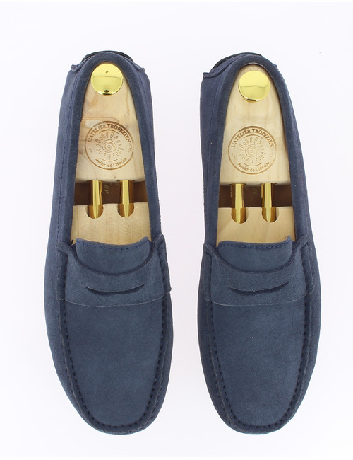 Jeans suède loafer met klassieke pennyband