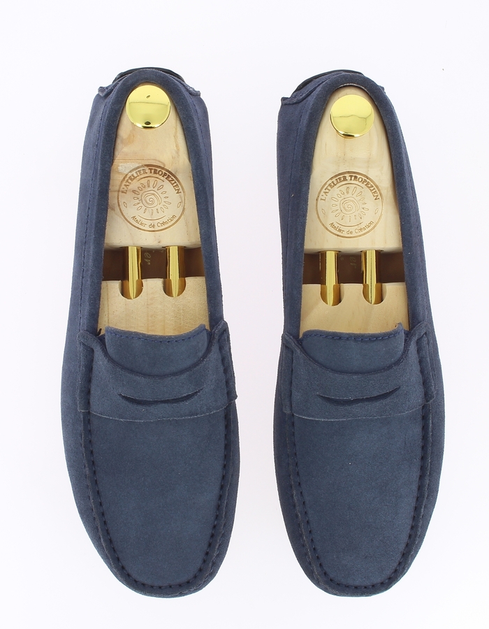 Jeans suède loafer met klassieke pennyband