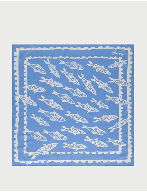 School of Fishes sjaal in blauw