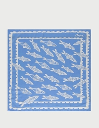 School of Fishes sjaal in blauw