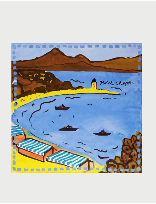 Chapot Postcard sjaal in blauw