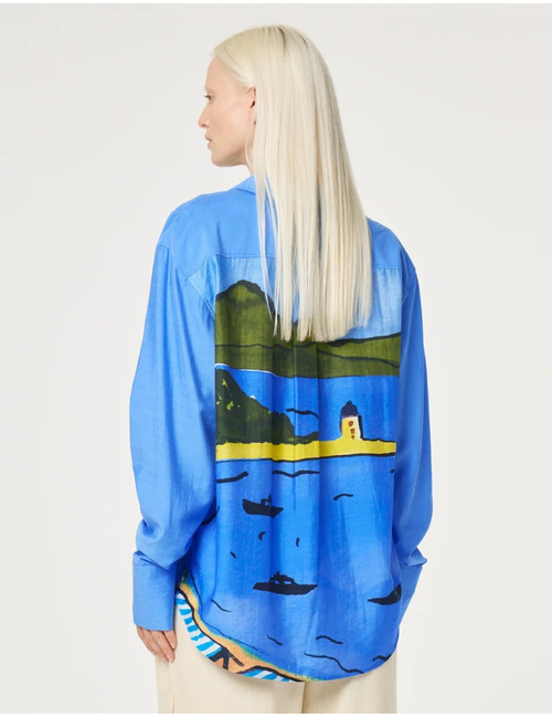 Navina blouse in helder blauw