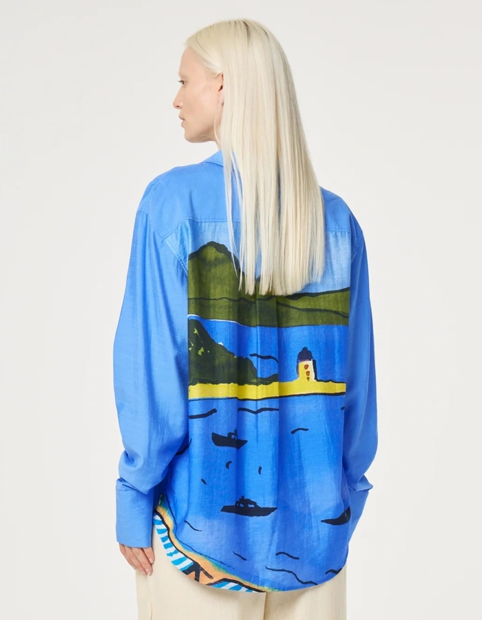 Navina blouse in helder blauw