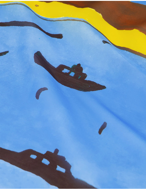 Chapot Postcard sjaal in blauw