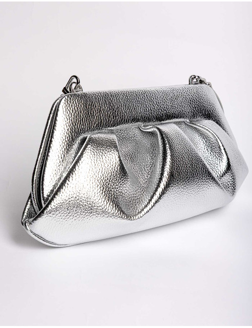 Themoirè handtas zilver