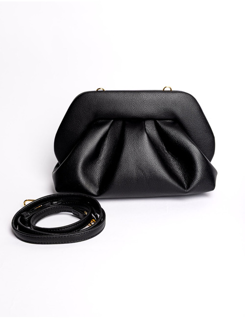 Themoirè handtas zwart