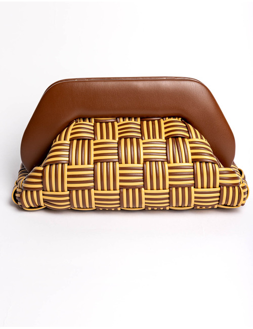 Themoirè handtas bruin