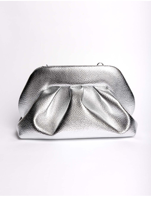 Themoirè handtas zilver