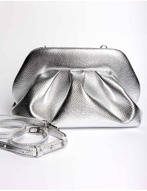 Themoirè handtas zilver