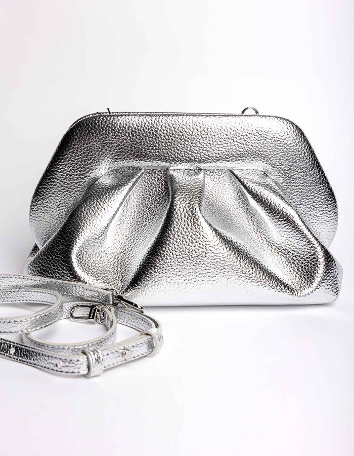 Themoirè handtas zilver