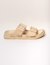 ELISE - Beige vegan slipper met dubbele gesp en ultralicht comfort