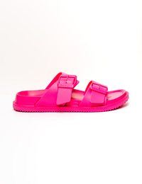 ELISE - Fuchsia vegan slipper met dubbele gesp en ultralicht comfort