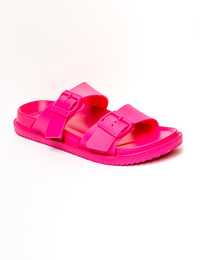ELISE - Fuchsia vegan slipper met dubbele gesp en ultralicht comfort