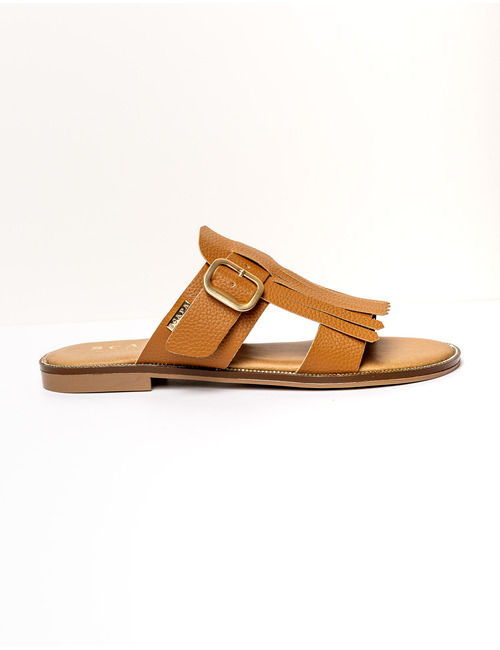 Scapa Dames platte sandalen camel