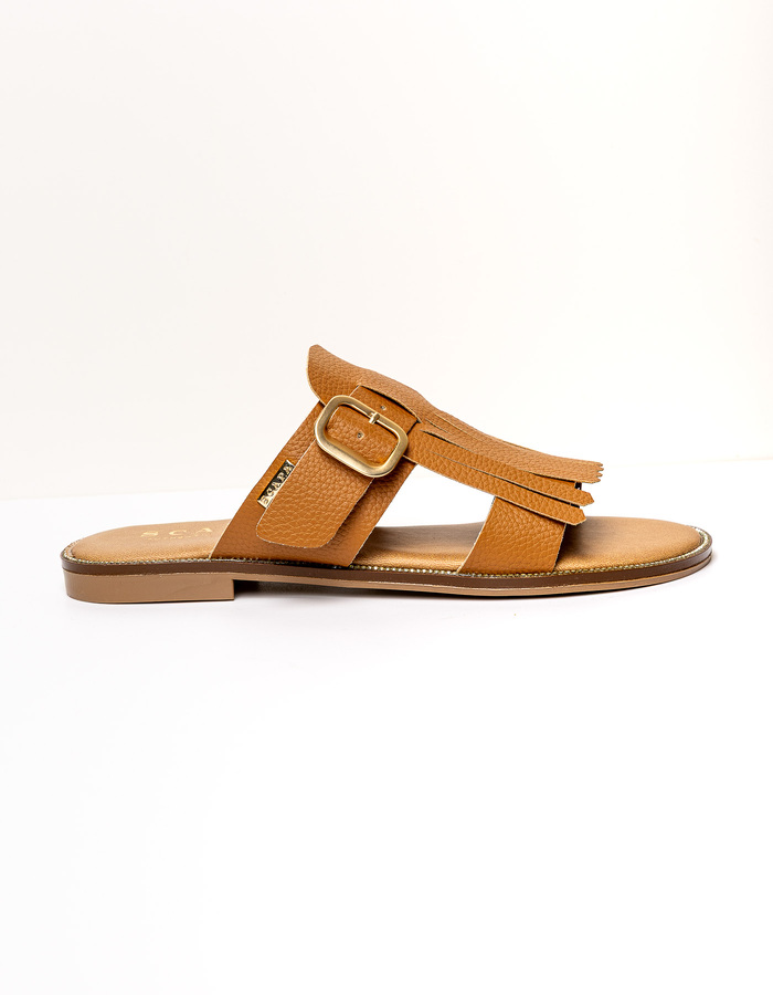 Scapa Dames platte sandalen camel
