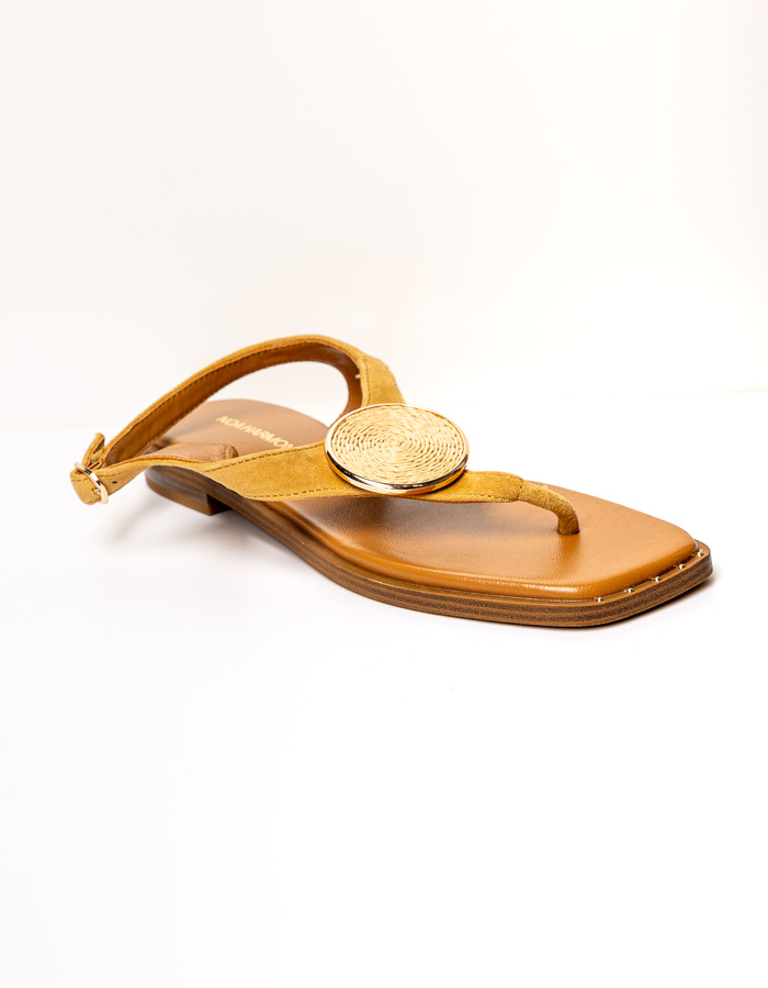 Sandalen met cirkelvormig detail en vierkante neus