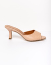 RIKI - Nude mule met hak en minimalistisch design