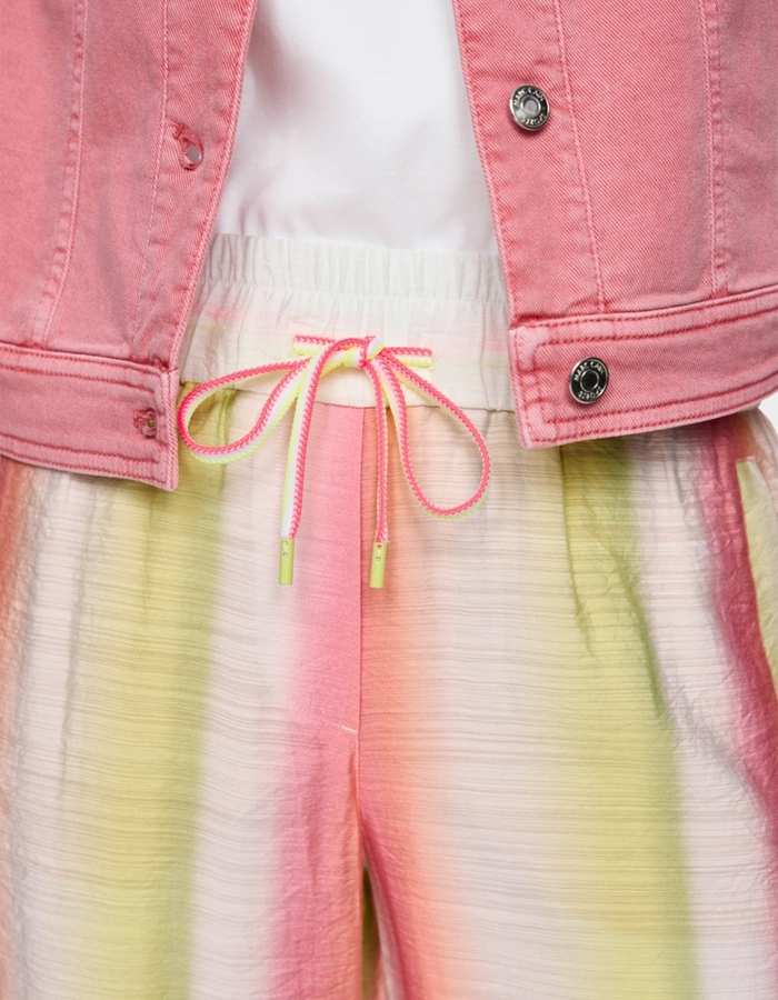 Broek met wijde pijpen en hoge taille in viscosemix