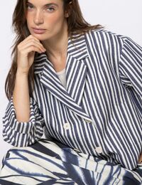 WENDY - Gestreepte blazer met rechte pasvorm en knoopsluiting
