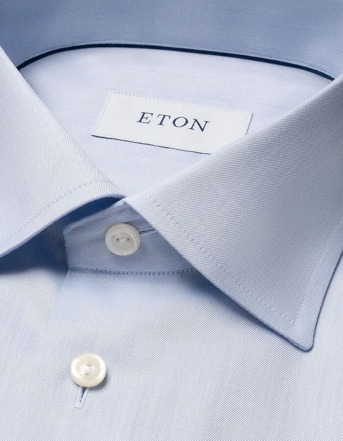 Contemporary fit hemd twill katoen blauw