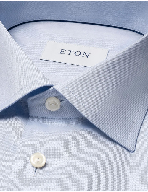 Slim fit hemd twill katoen blauw