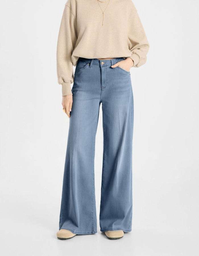 SENA - Wide leg jeans met hoge taille en soepele fit