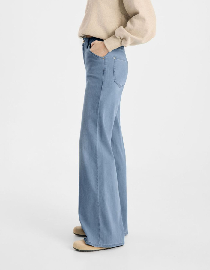 SENA - Wide leg jeans met hoge taille en soepele fit