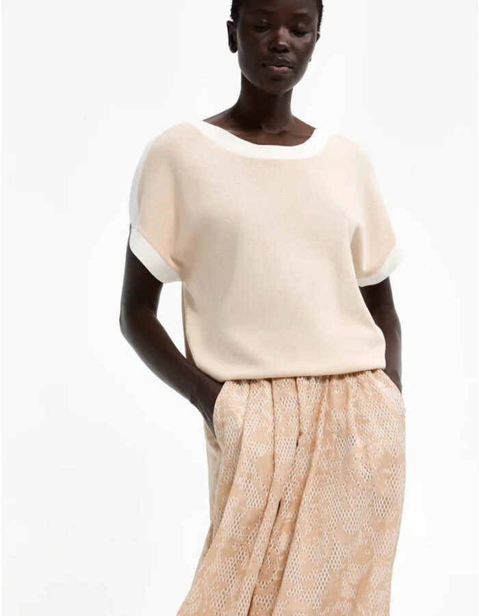 AMADINE - Pull in biologisch katoen met korte mouwen