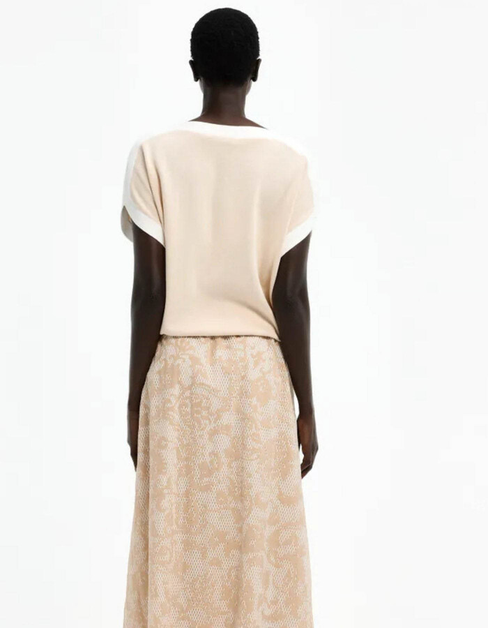 AMADINE - Pull in biologisch katoen met korte mouwen