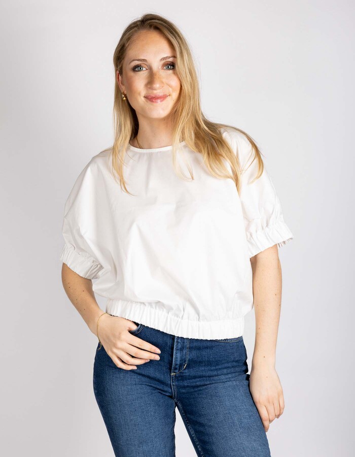 FQSENNY - Witte blouse met ballonmouwen en losse pasvorm