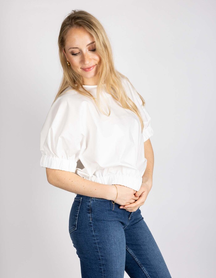 FQSENNY - Witte blouse met ballonmouwen en losse pasvorm