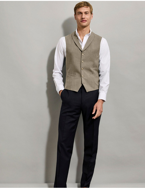 Kostuum gilet in scheerwol met moderne pasvorm