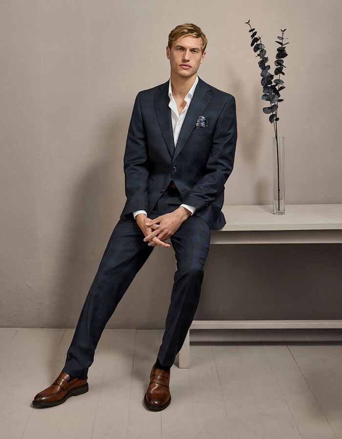 Kostuumvest in scheerwol met moderne pasvorm