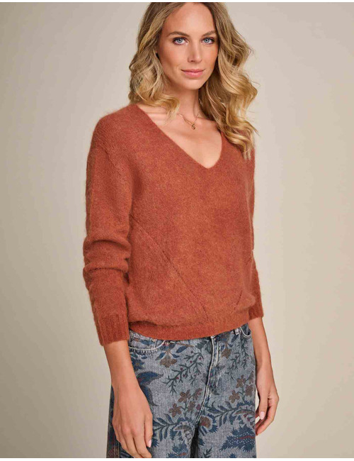 Due Amanti lange mouw pull roest