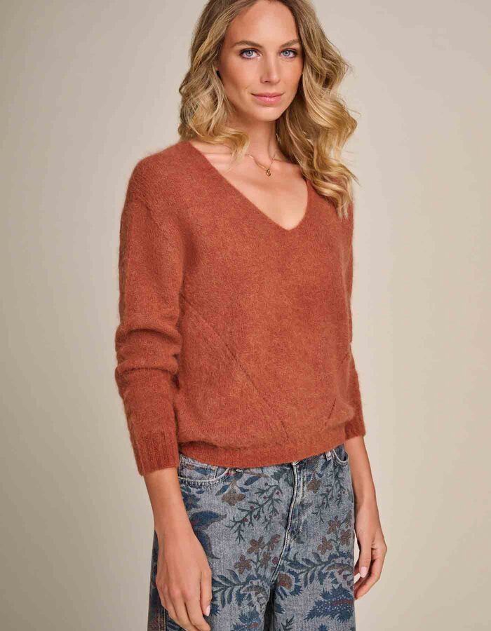 Due Amanti lange mouw pull roest