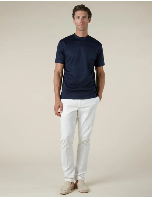 T-shirt in Egyptisch katoen blauw