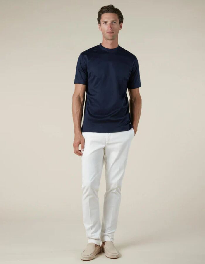 T-shirt in Egyptisch katoen blauw