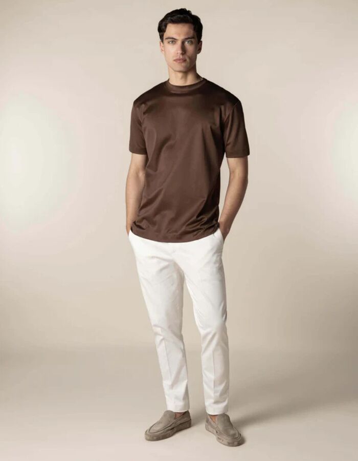 T-shirt in Egyptisch katoen bruin