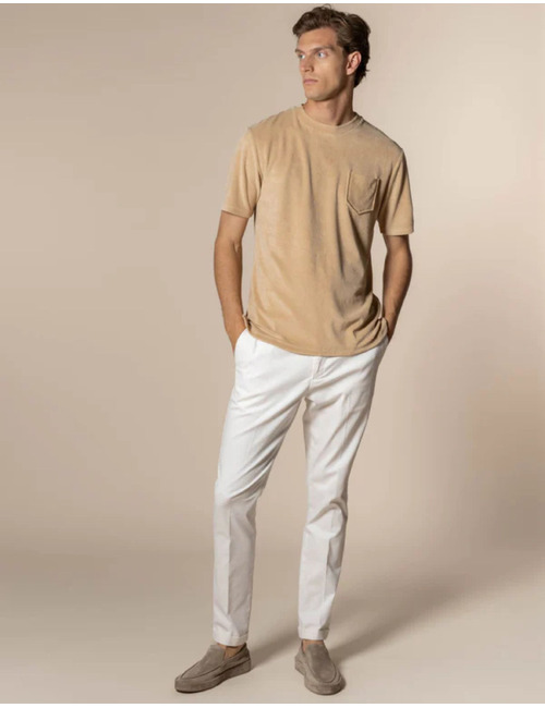 T-shirt in terry badstof beige