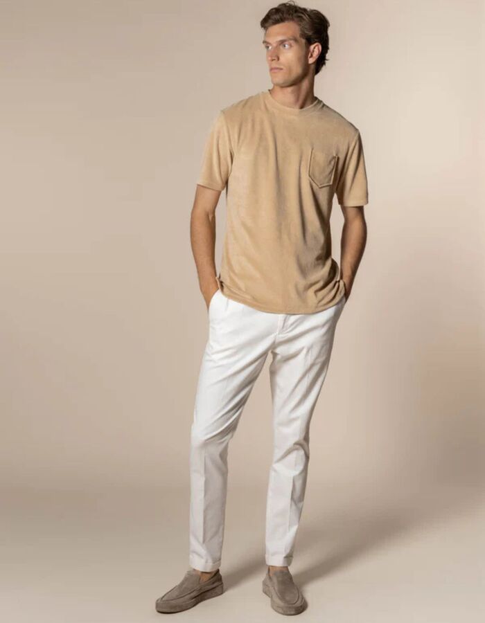 T-shirt in terry badstof beige