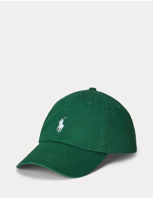 Katoenen chino pet met geborduurd logo