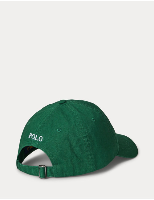 Katoenen chino pet met geborduurd logo