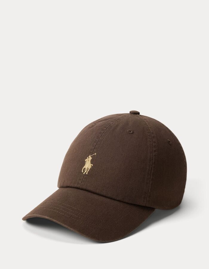 Katoenen chino pet met geborduurd logo