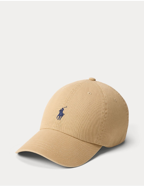 Katoenen chino pet met geborduurd logo