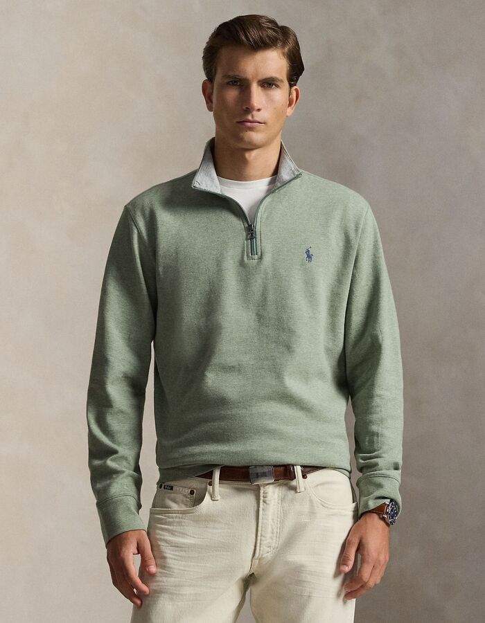 Jersey pullover met kwart rits