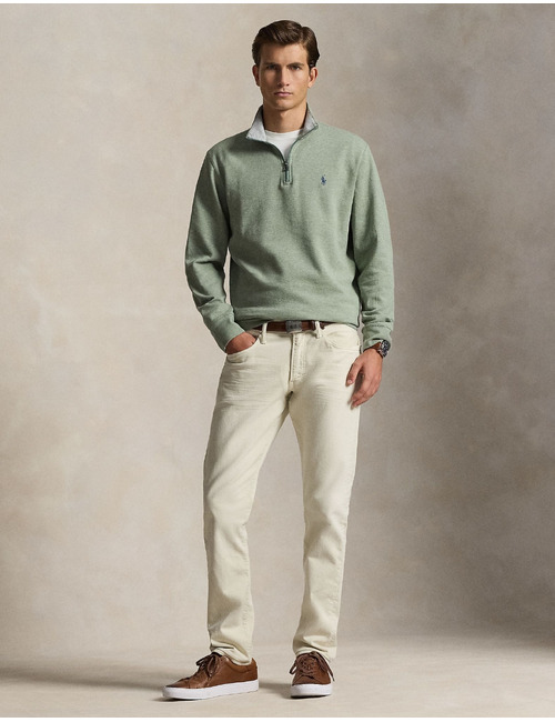 Jersey pullover met kwart rits